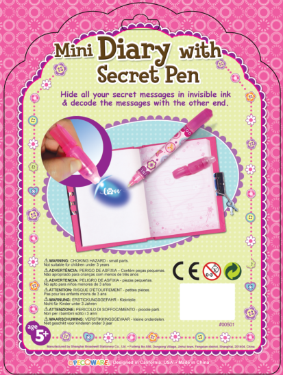 Mini Diary with Secret Pen Flamingo