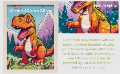 Light Up Frame; Dinosaur