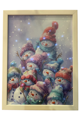 Light Up Frame; Snowmen