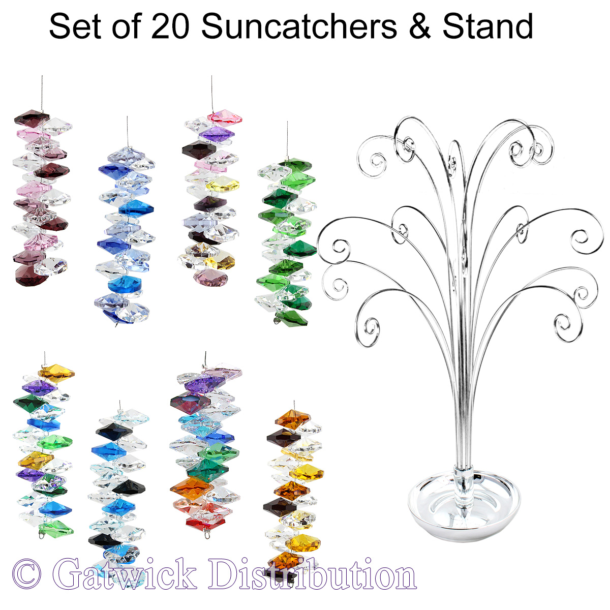 Cascade Suncatcher - Set of 20 with Stand