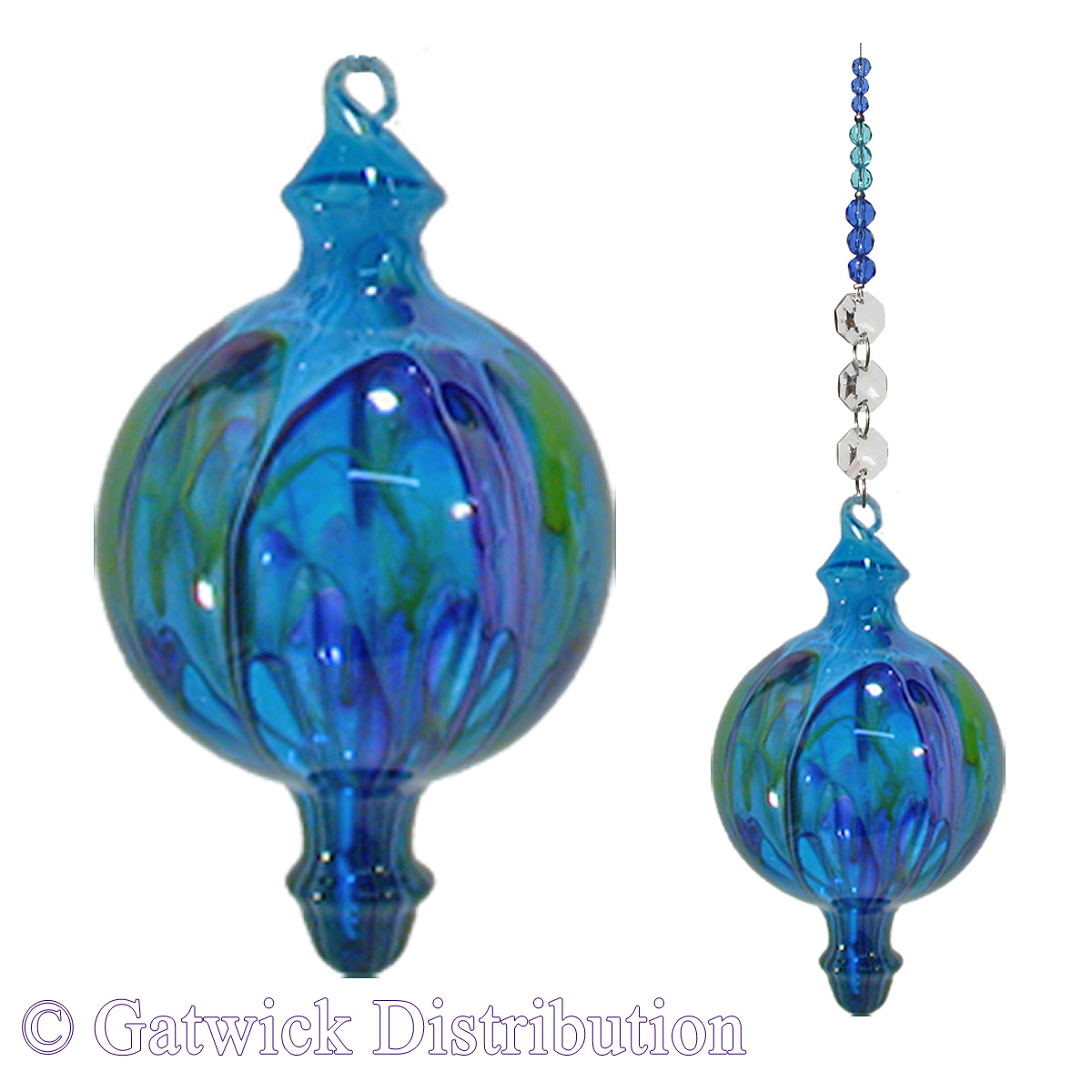 Painted Bauble - Shape 525 - Blue