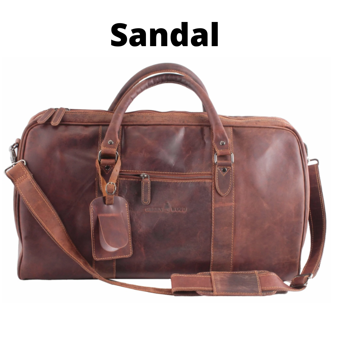Wholesale LEATHER WEEKEND TRAVEL BAG WILSON GW12795SAN Greenwood