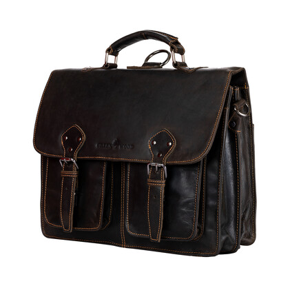 Leather Backpack And Laptop Bag GW191991BRN
