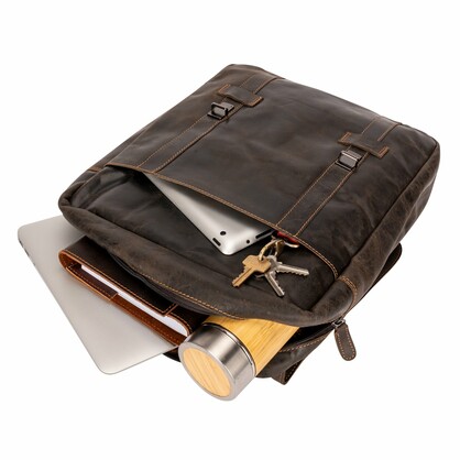 Leather Laptop Backpack Melbourne GW2023BRN