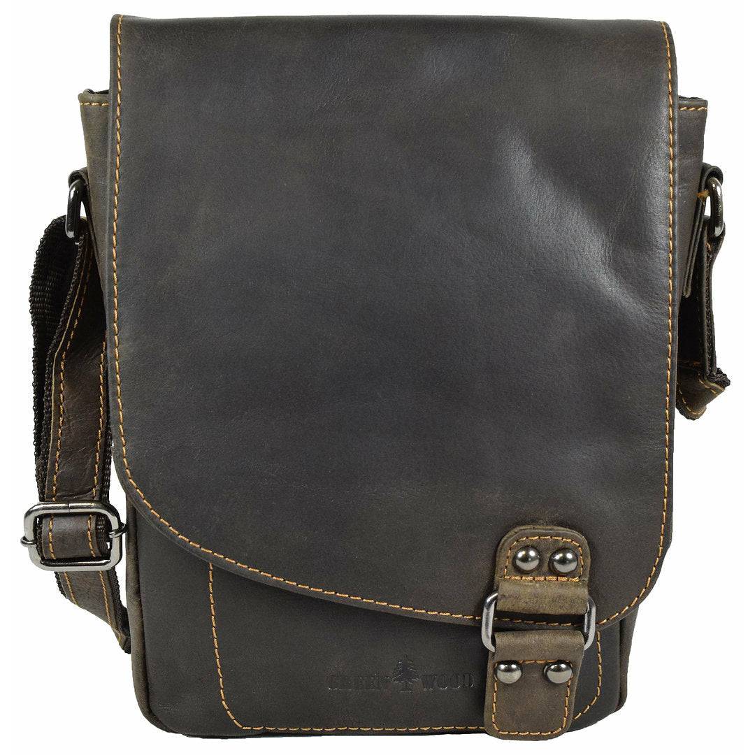 Leather Shoulder Bag Sandel - Hobart GW834 Brown
