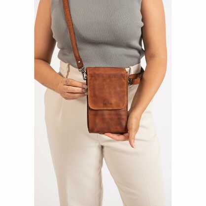Leather Shoulder Bag Ivy GW6840 Cognac