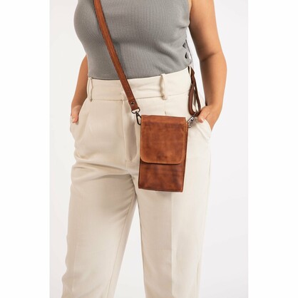 Leather Shoulder Bag Ivy GW6840 Cognac