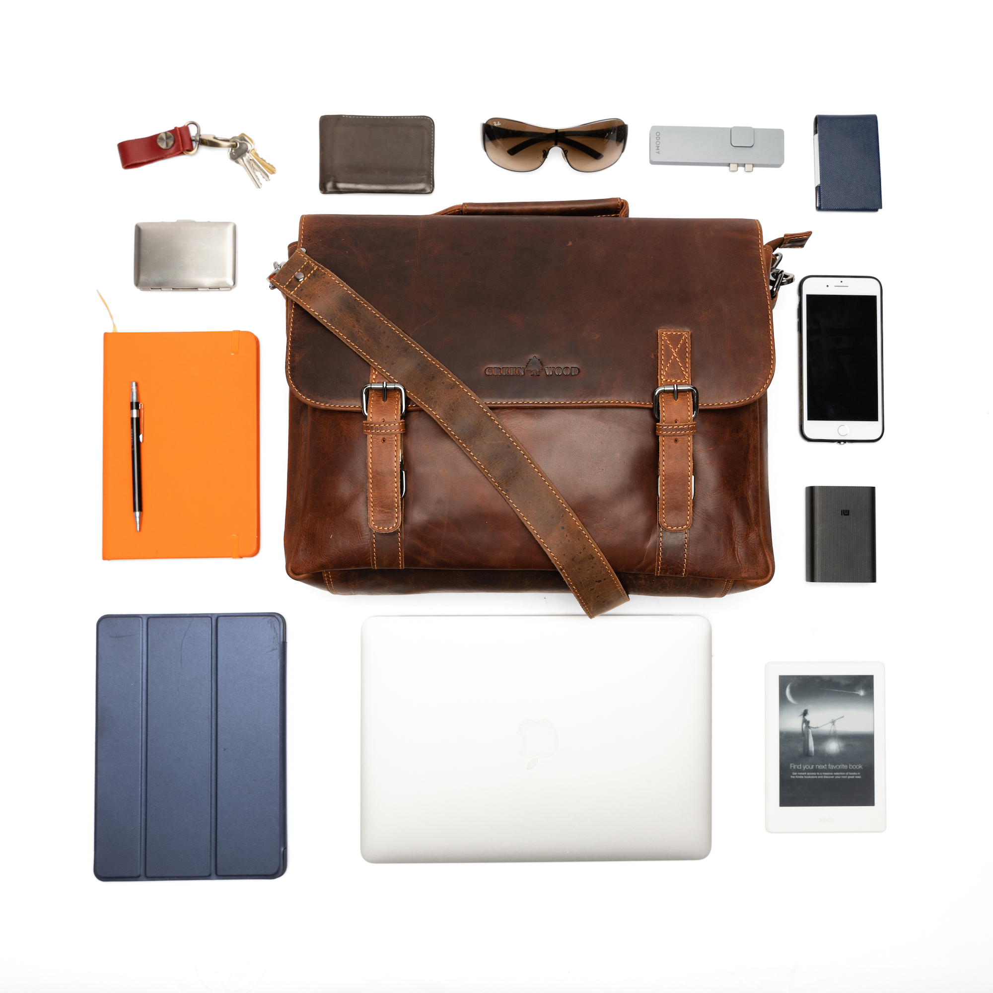 Leather Laptop Bag Portland GW196653SAN