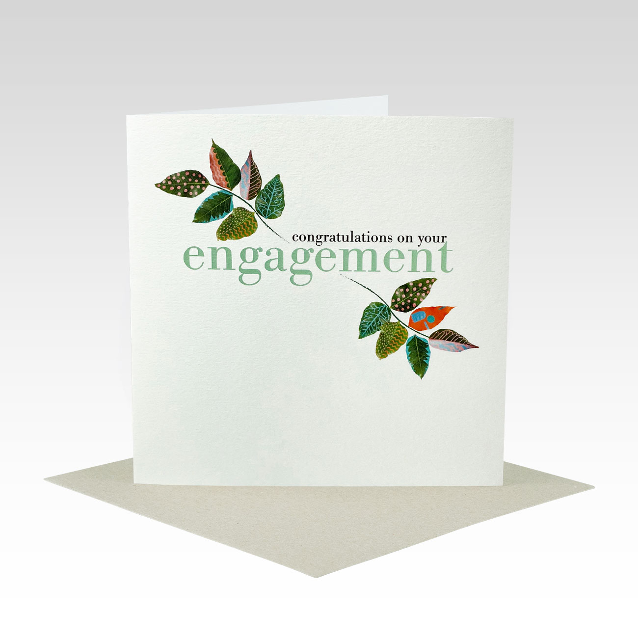 ENG014 - Painted Leaves Engagement Card