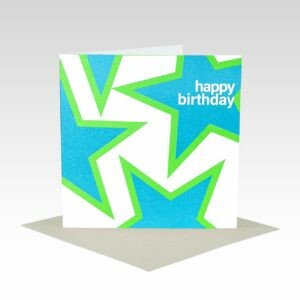 HB113W - Blue & Green Stars Birthday