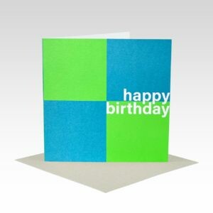 HB112W - Blue & Green Check Birthday