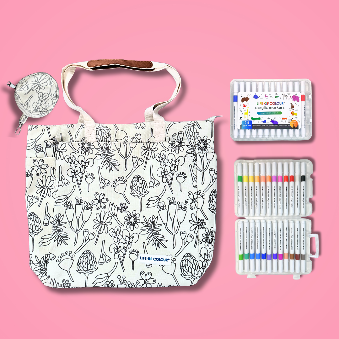 Life of Colour DIY Doodle Bag Wildflower
