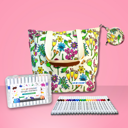 Life of Colour DIY Doodle Bag Wildflower