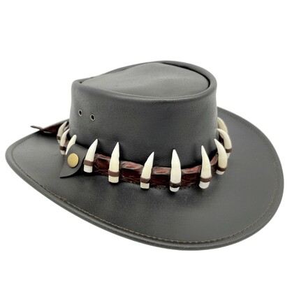 Jacaru 0112 Lightning Jack 11 Croc Teeth Hat Brown