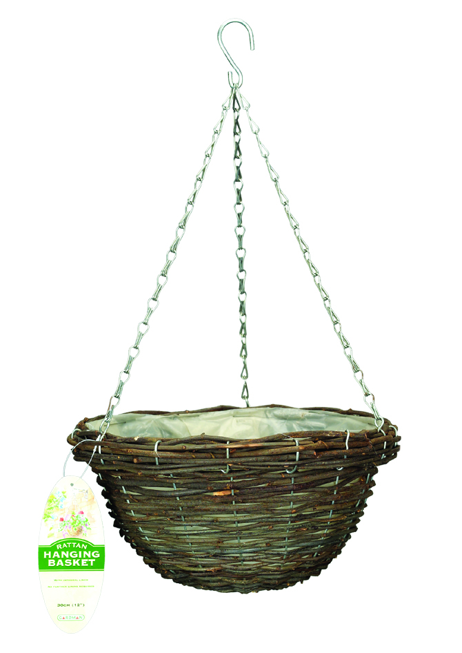 Wholesale RATTAN HANGING BASKET 35cm Brunnings Garden Products NSW Fieldfolio