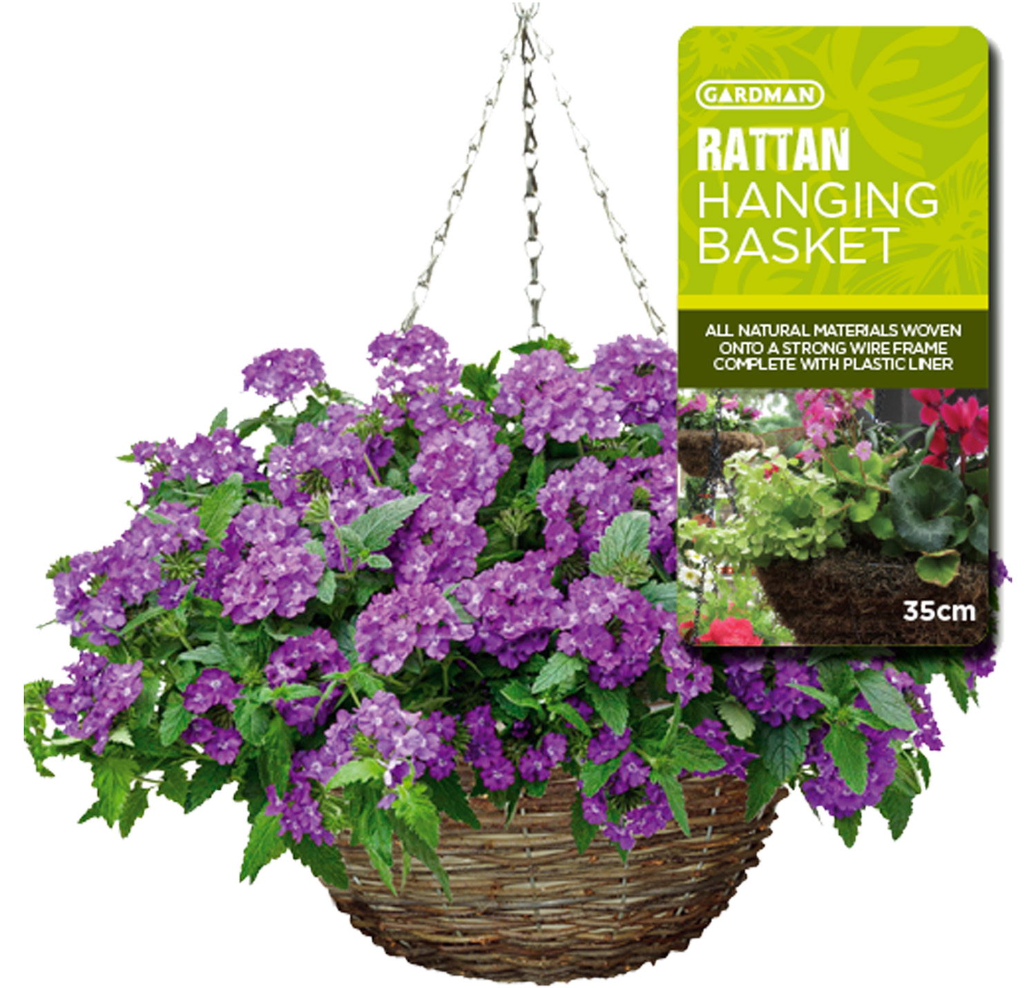 Wholesale RATTAN HANGING BASKET 35cm Brunnings Garden Products NSW