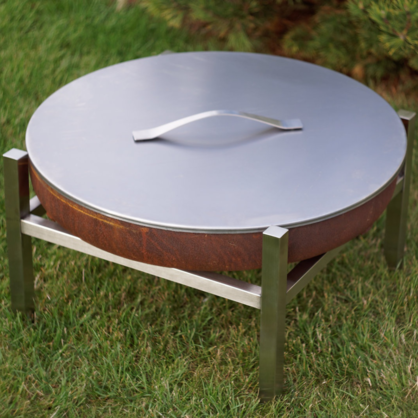 ALFRED RIESS Fire Pit Cover - Medium Stainless Steel