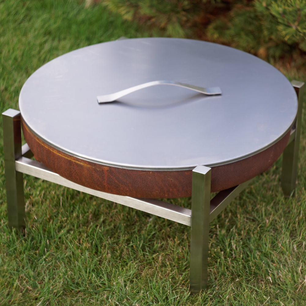 ALFRED RIESS Fire Pit Cover - Medium Stainless Steel