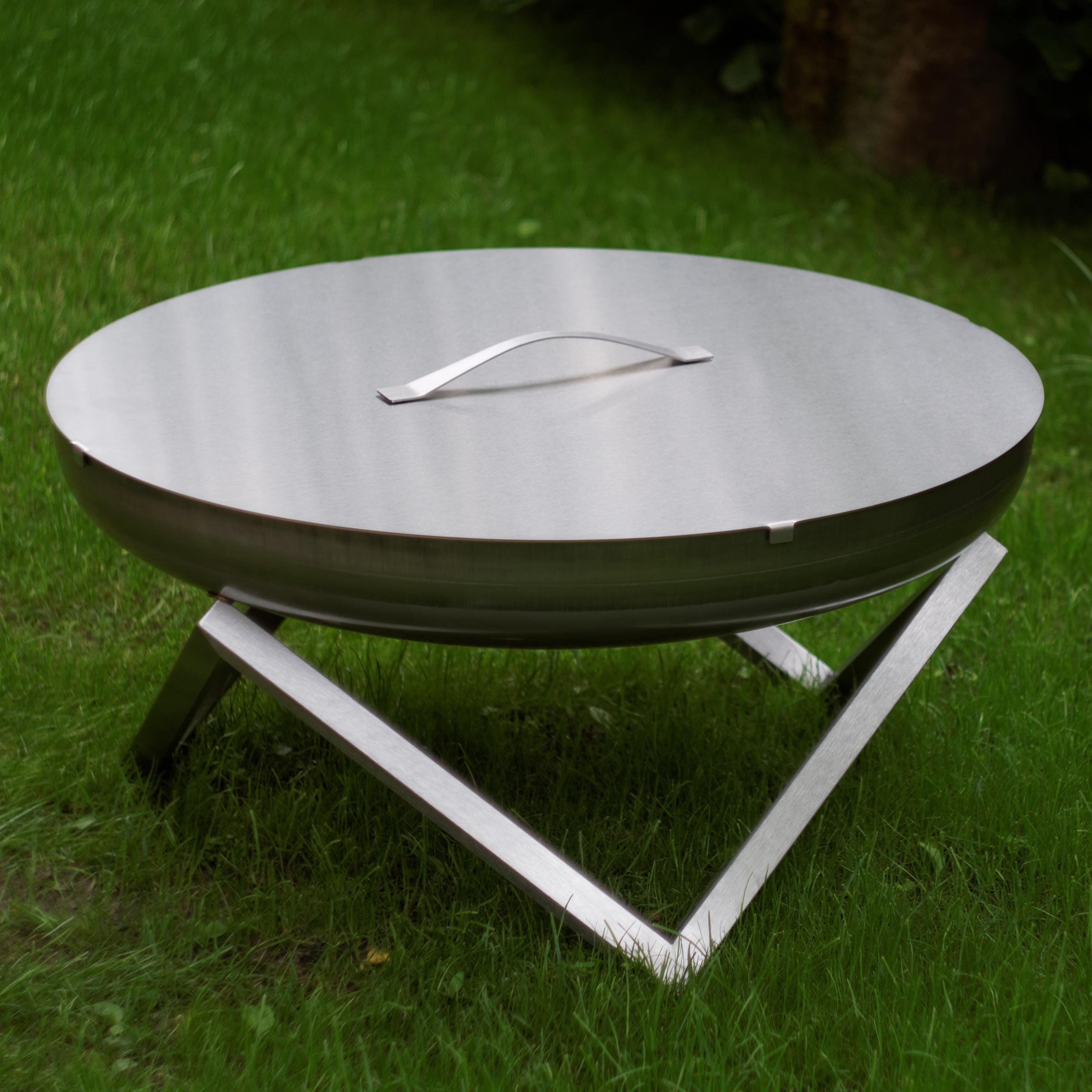 ALFRED RIESS Fire Pit Cover - Large Stainless Steel