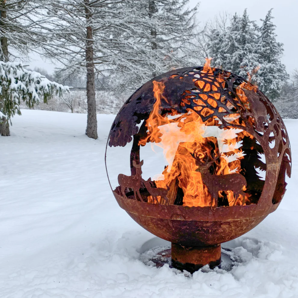Wholesale ESSCHERT DESIGN Fire Ball Pre-Rusted Laser Cut - Forest Scene ...