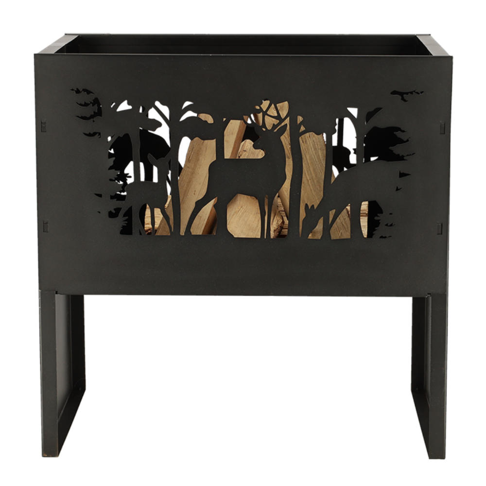 ESSCHERT DESIGN Rectangular Fire Basket - Deer