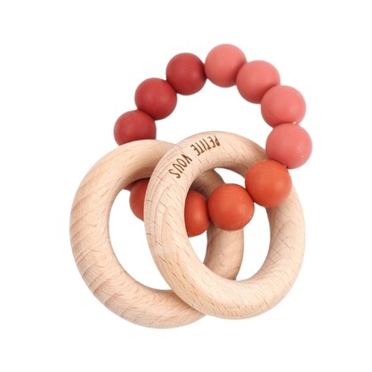 Silicone + Beechwood Teething Rings (Desert Earth)