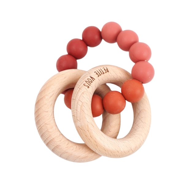 Silicone + Beechwood Teething Rings (Desert Earth)