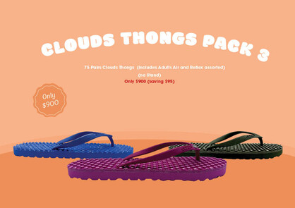 CLOUDS THONGS PACK 3
