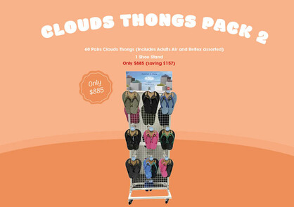 CLOUDS THONGS PACK 2