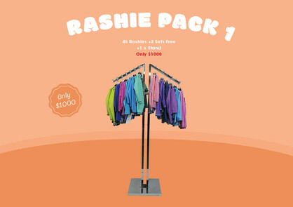 RASHIE PACK 1 45 Rashies +3 Sets Free +1 x Stand