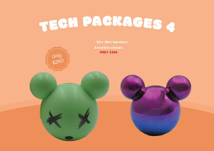 PT PACK 4 20 x Mini Speakers Assorted colours