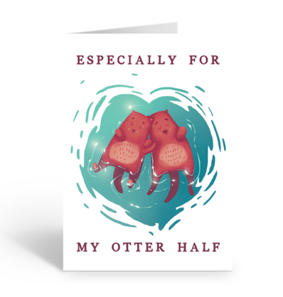 OTTER HALF POETRY Greeting Card