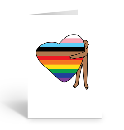 PROGRESS PRIDE POC HUGS Greeting Card