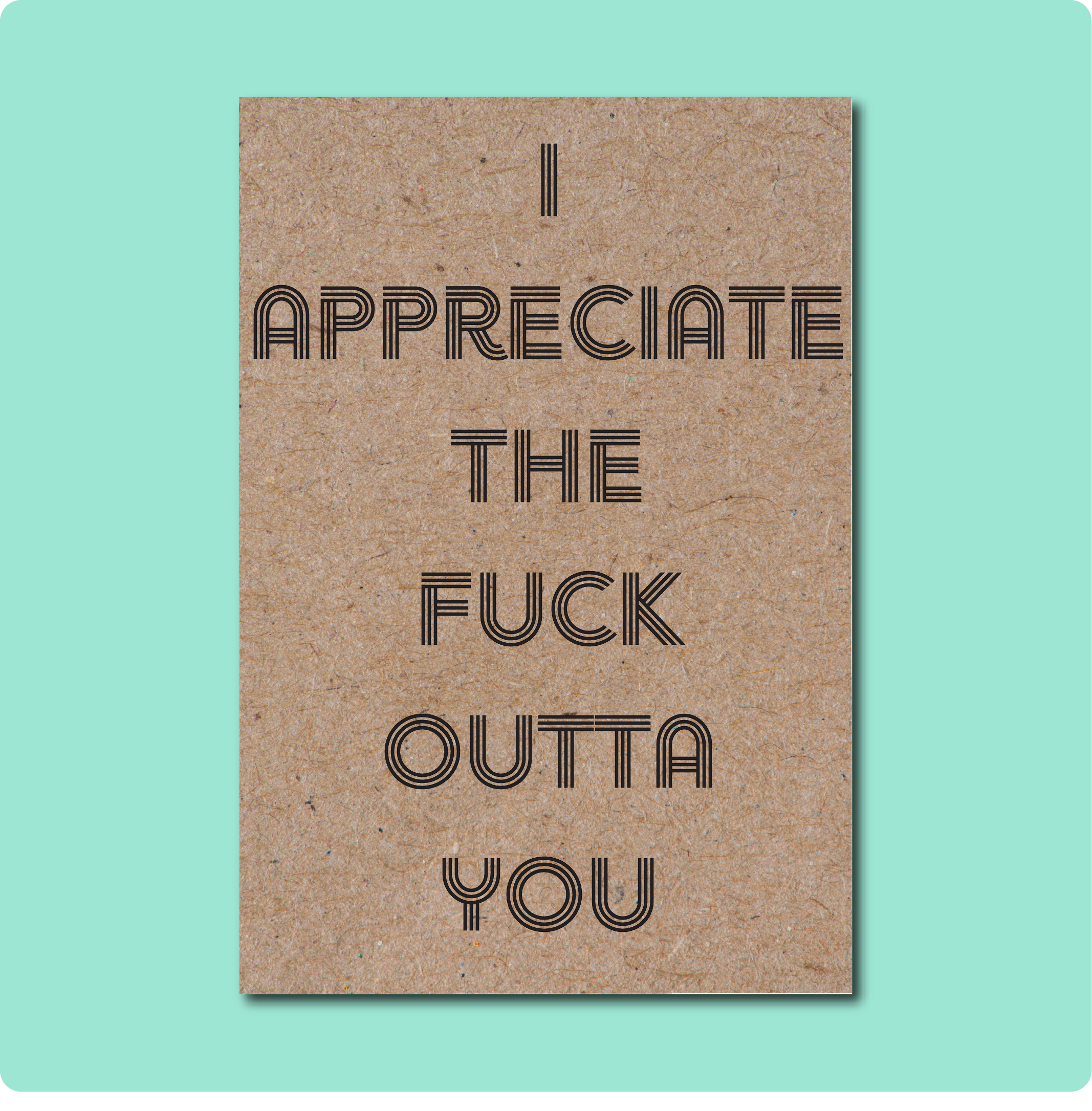 I APPRECIATE THE FUCK OUTTA YOU Greeting Card