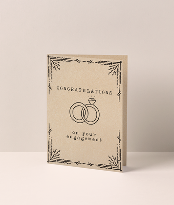 POETRY ENGAGEMENT CONGRATS Kraft Greeting Card