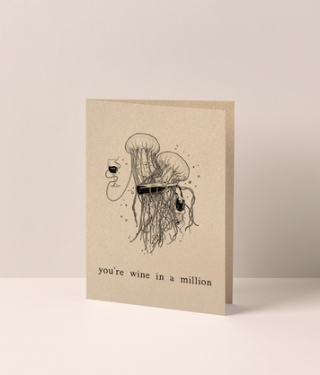 YOU'RE WINE IN A MILLION Kraft Greeting Card
