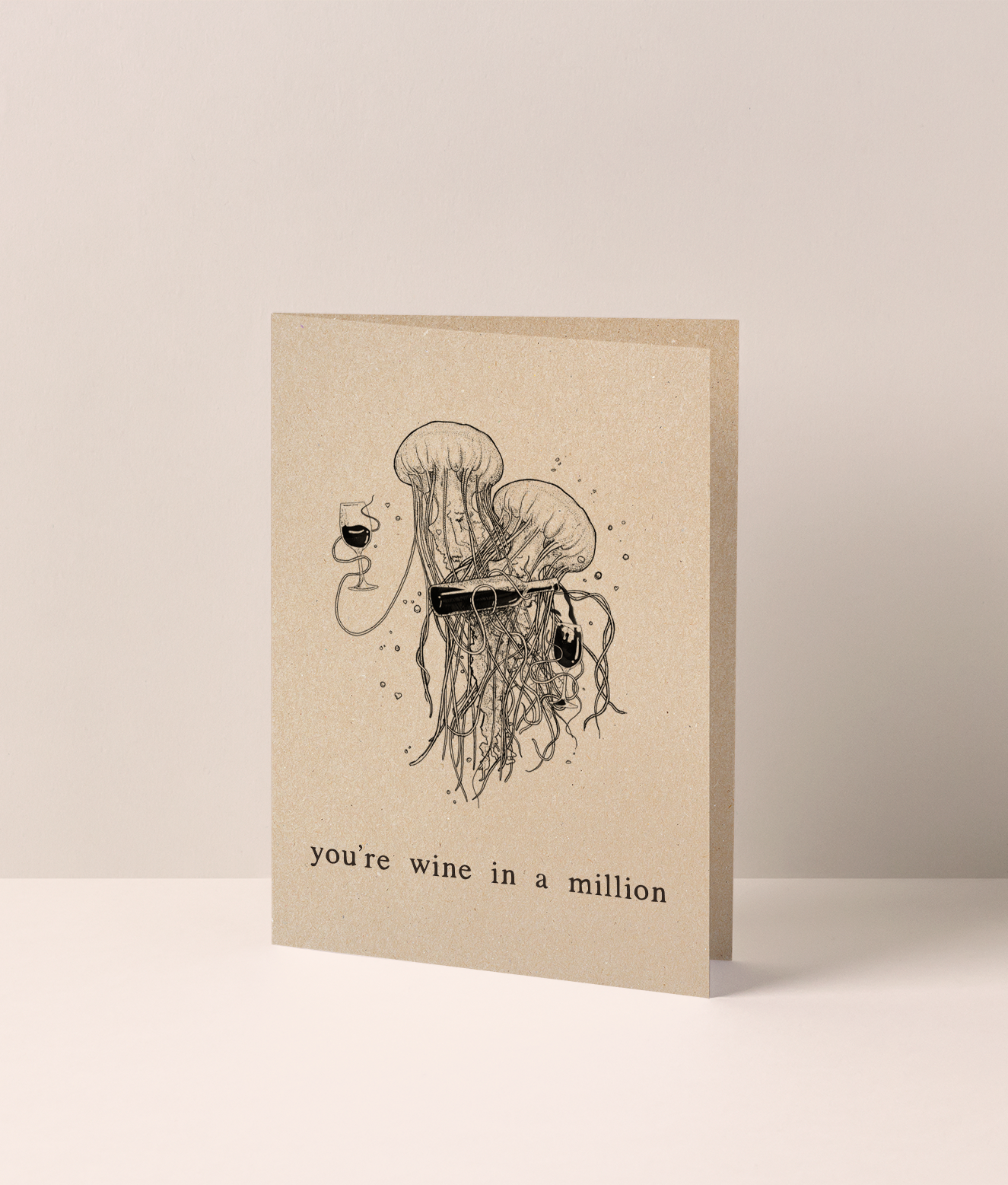 YOU'RE WINE IN A MILLION Kraft Greeting Card