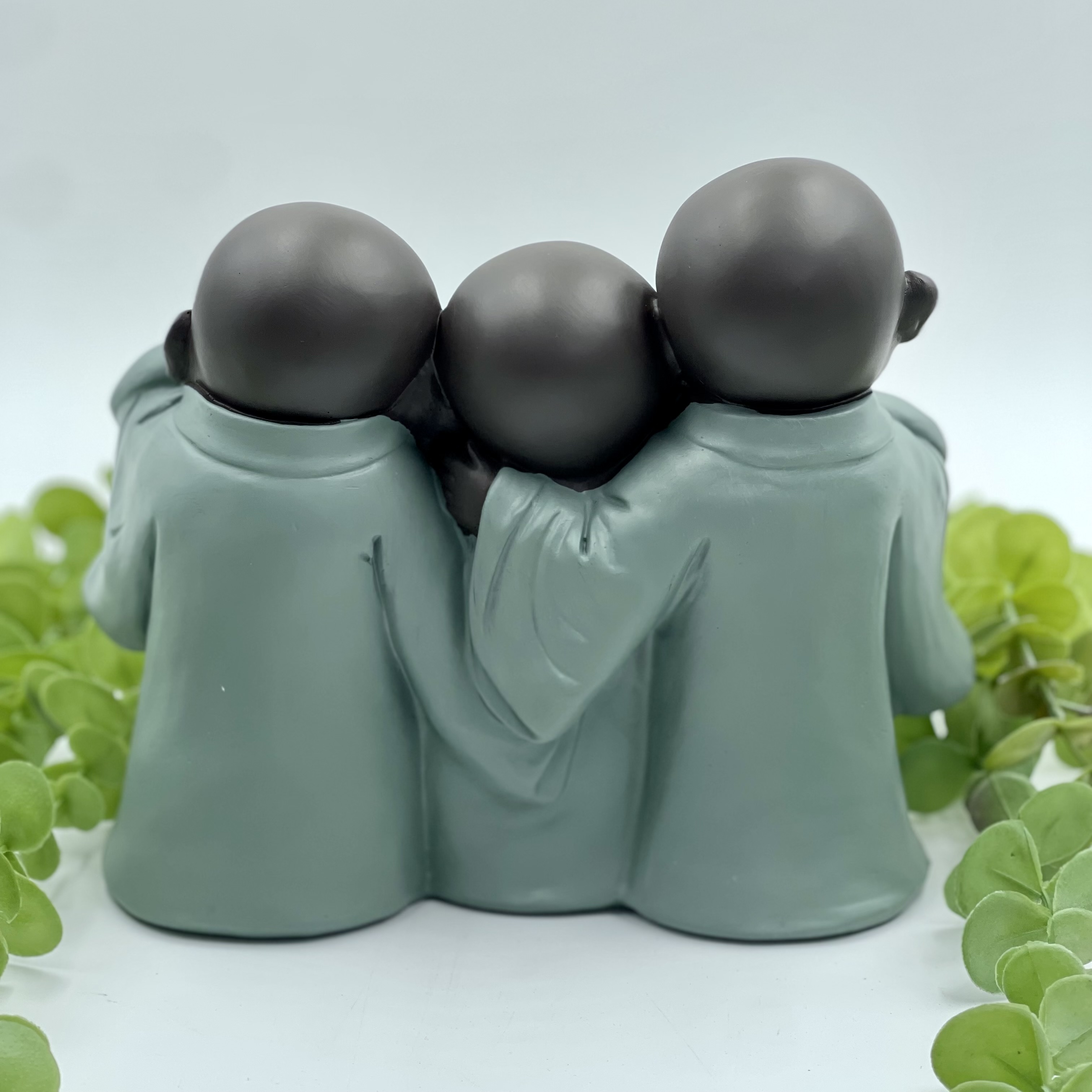 'See No Evil' Monks 17cm (Sage Green)