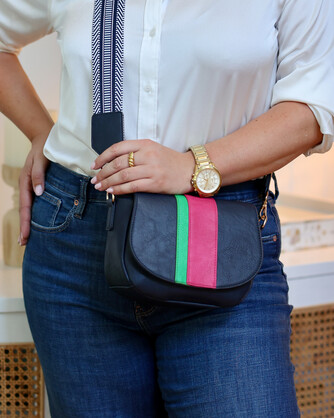 Lizzie - Navy/Green/Pink