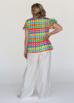 Chloe Shirt - Neon Gingham