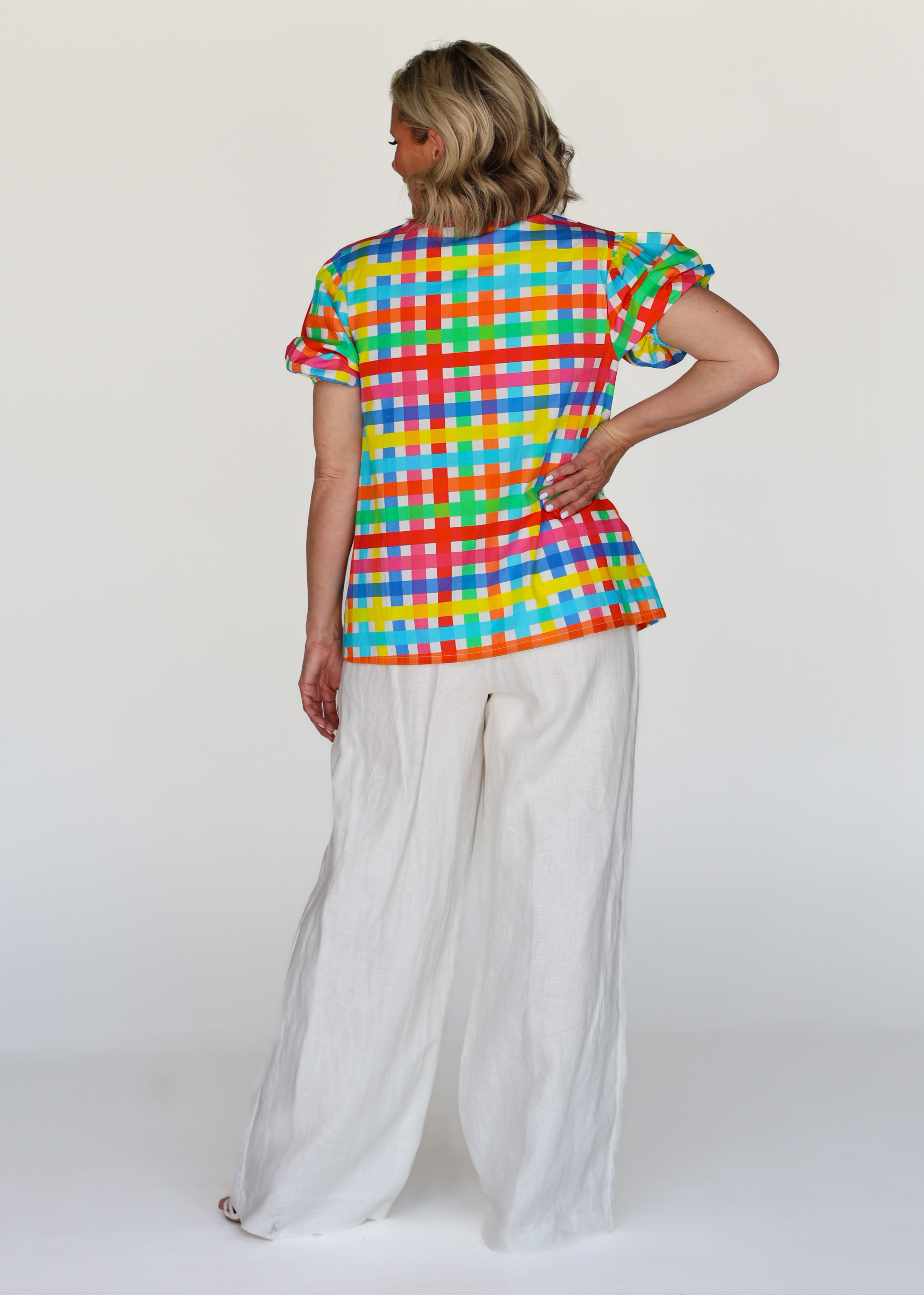 Chloe Shirt - Neon Gingham