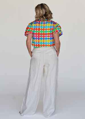 Chloe Shirt - Neon Gingham