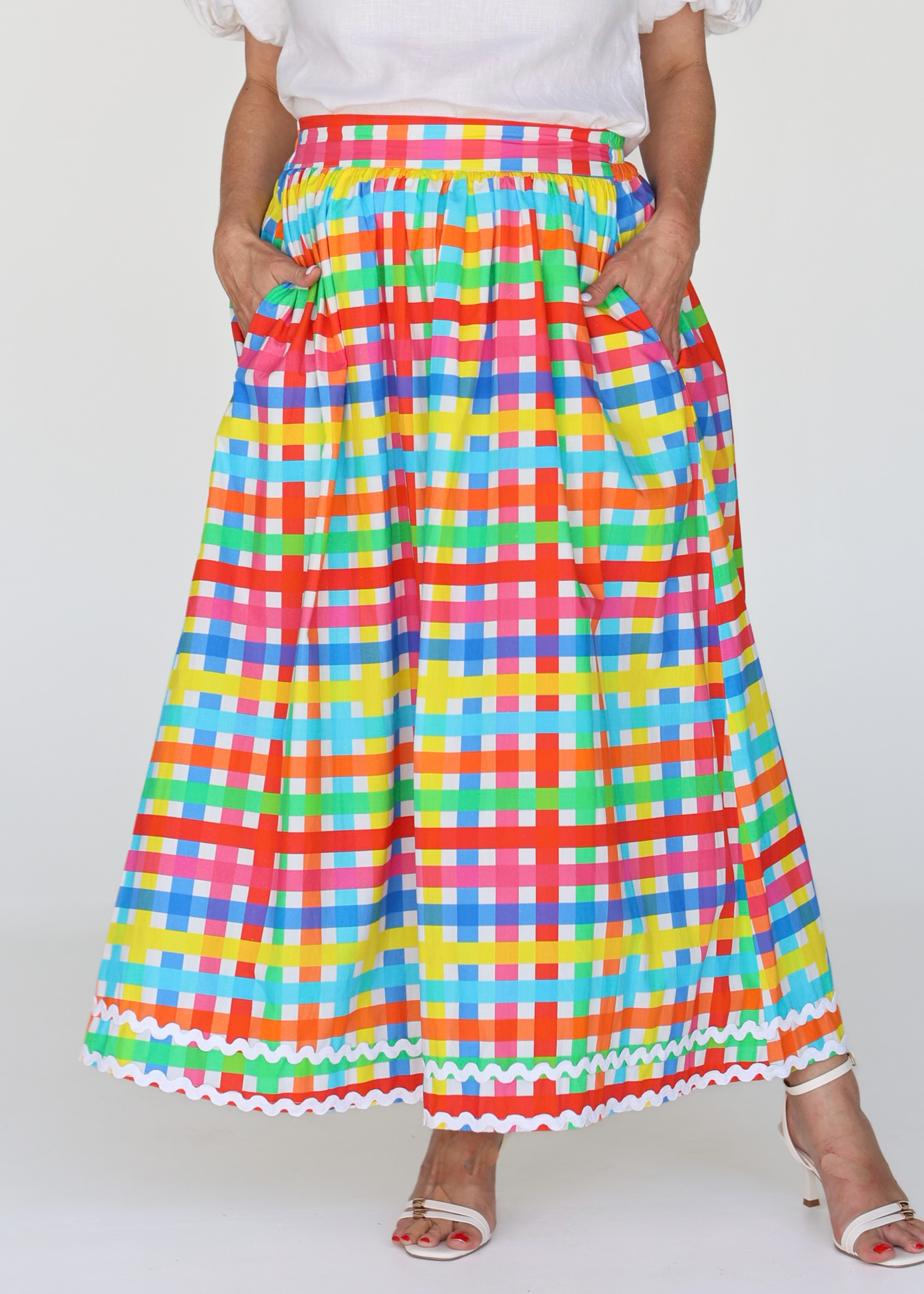 Emma Skirt - Neon Gingham