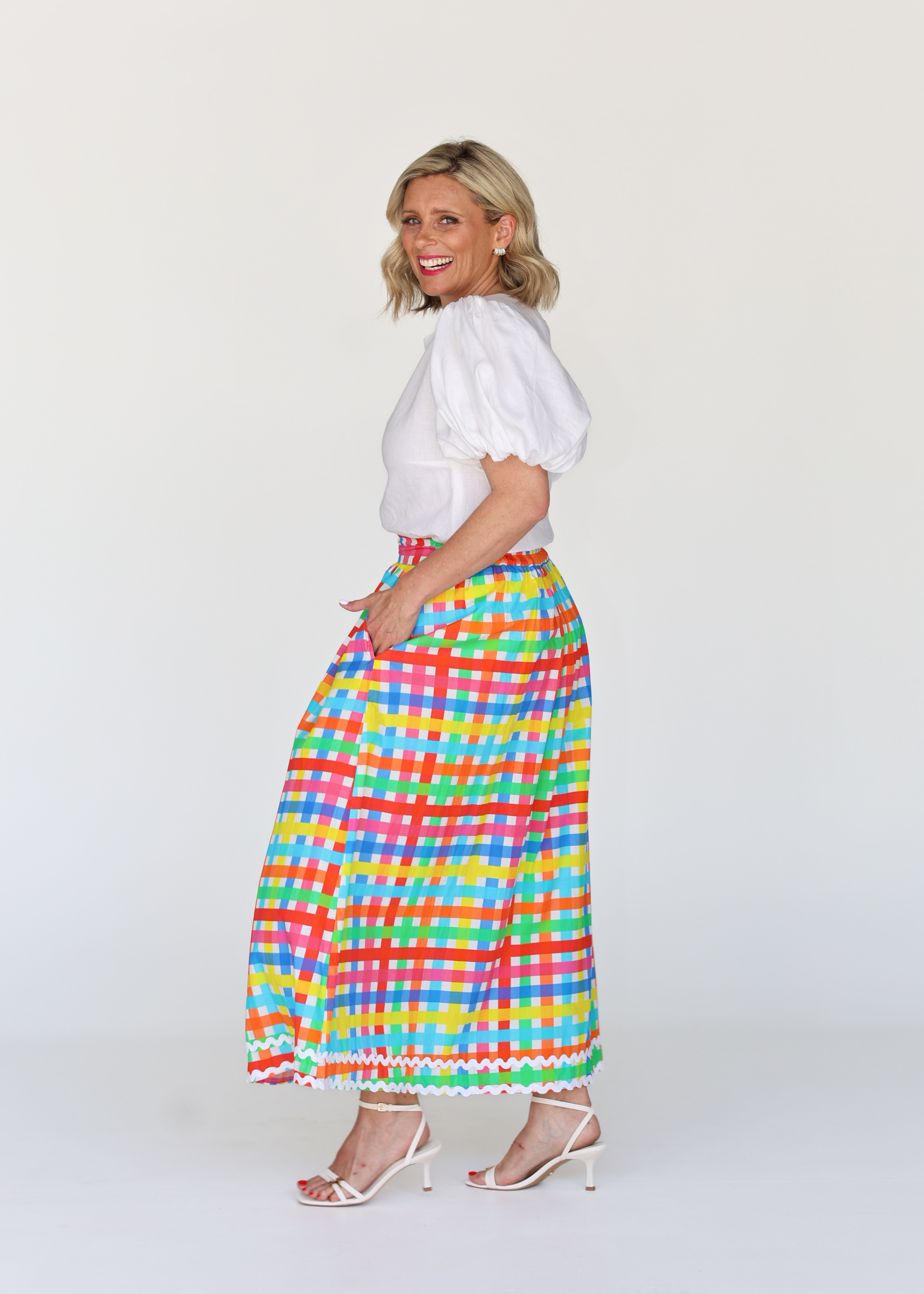 Emma Skirt - Neon Gingham