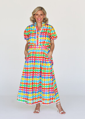 Emma Skirt - Neon Gingham