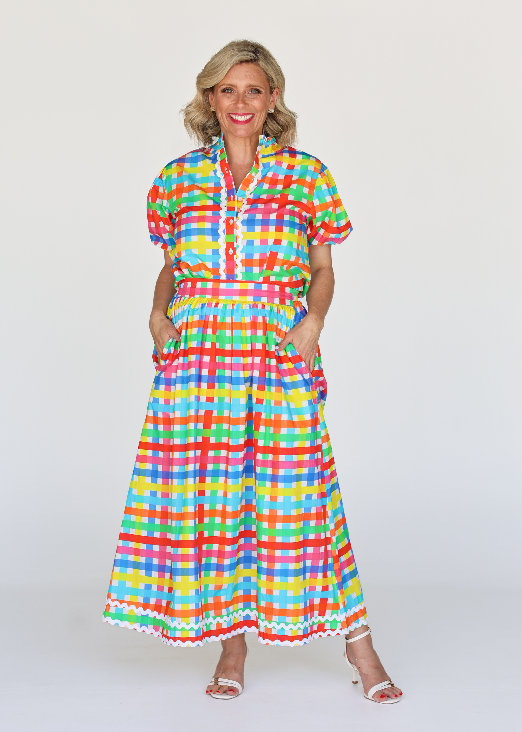Emma Skirt - Neon Gingham