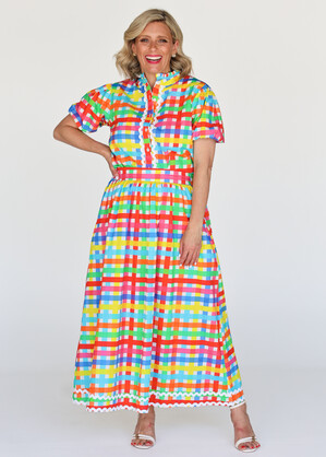 Emma Skirt - Neon Gingham