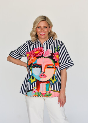 Frida Shirt Shortsleeve - Navy