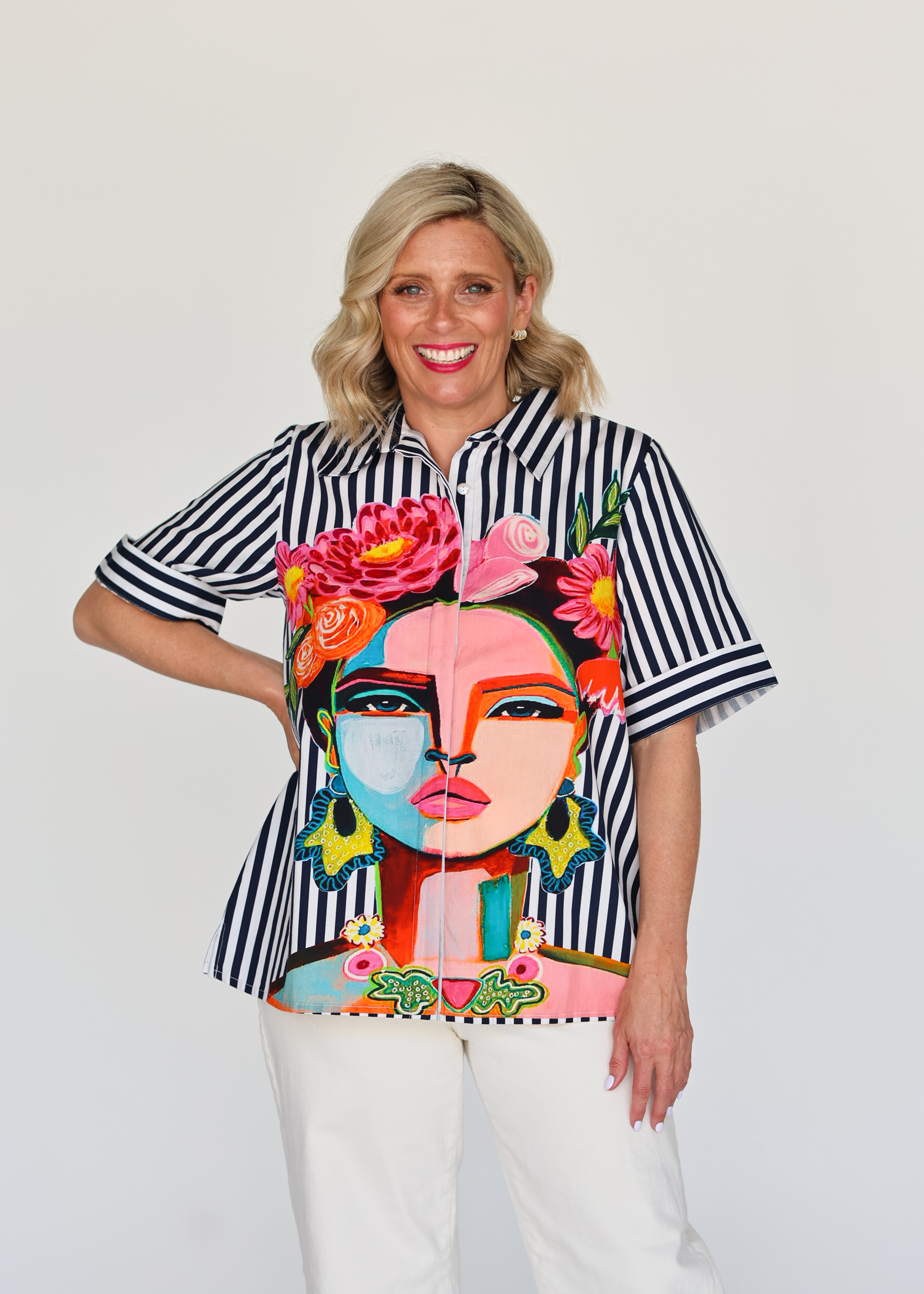 Frida Shirt Shortsleeve - Navy