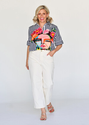 Frida Shirt Shortsleeve - Navy